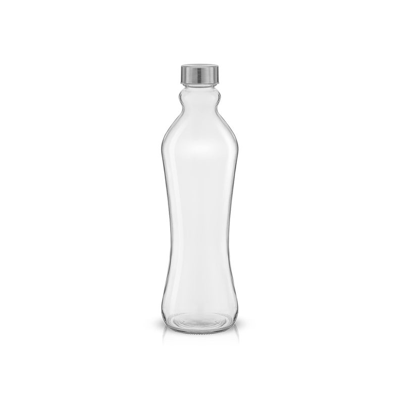 JoyJolt JoyJolt Glass Water Bottles - 2pc Glass Water Bottle Set. 32 oz Water Bottles, Clear Glass Bottles with Lids (Stainless Steel, Leakproof Seal). 1 Liter Water Bottles for Juicing or Iced Tea Bottle  - Image 2
