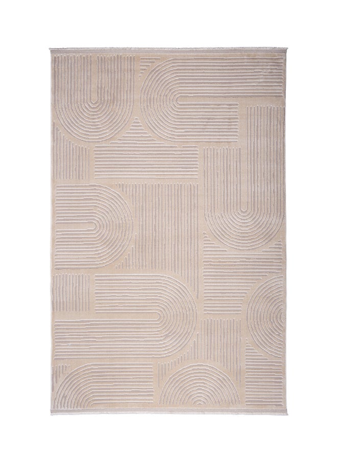 Almas Kavir Carpet Carpet Woven Rug in Soft Texture | Arabesque Boho Design - Beige | Size - 150x225 cm (5x7 ft) | For Medium Sized Family room, Bedroom with queen beds, 4-6 seater Dinning area, Entry hallways & Foyers - Image 4