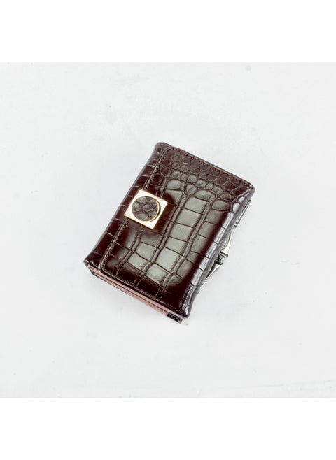 Leather Flip Wallet & Card Holder with Multiple  Pockets Coffee