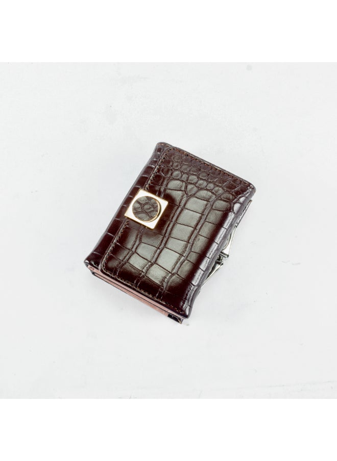 Generic Leather Flip Wallet & Card Holder with Multiple  Pockets Coffee  - Image 1