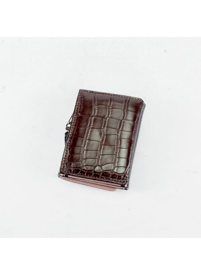 Generic Leather Flip Wallet & Card Holder with Multiple  Pockets Coffee  - Image 2