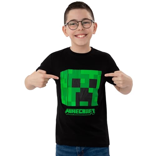 Minecraft T Shirt Boys Creeper Short Sleeve Black Game Top 9-10 Years - Image 3