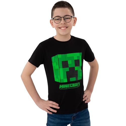 Minecraft T Shirt Boys Creeper Short Sleeve Black Game Top 9-10 Years - Image 2