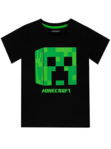 Minecraft T Shirt Boys Creeper Short Sleeve Black Game Top 9-10 Years - Image 5