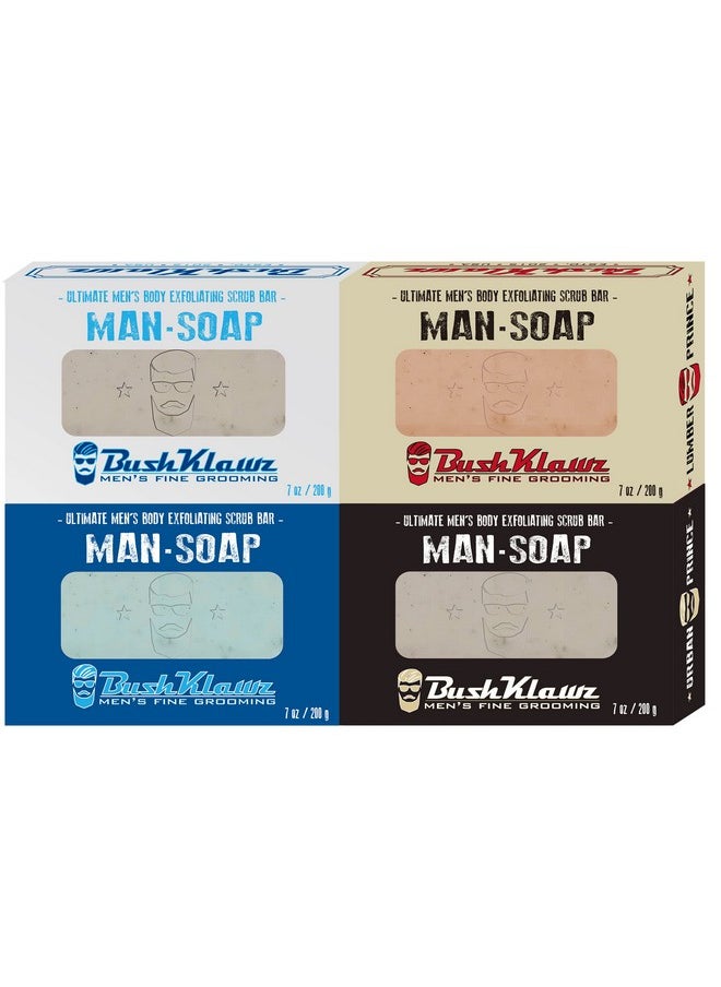 BushKlawz Exfoliating Big Brick Man Soap Deep Clean Your Skin Remove Dead Cells And Moisturize With Natural Oils200Gvariety 4 Pack  - Image 1