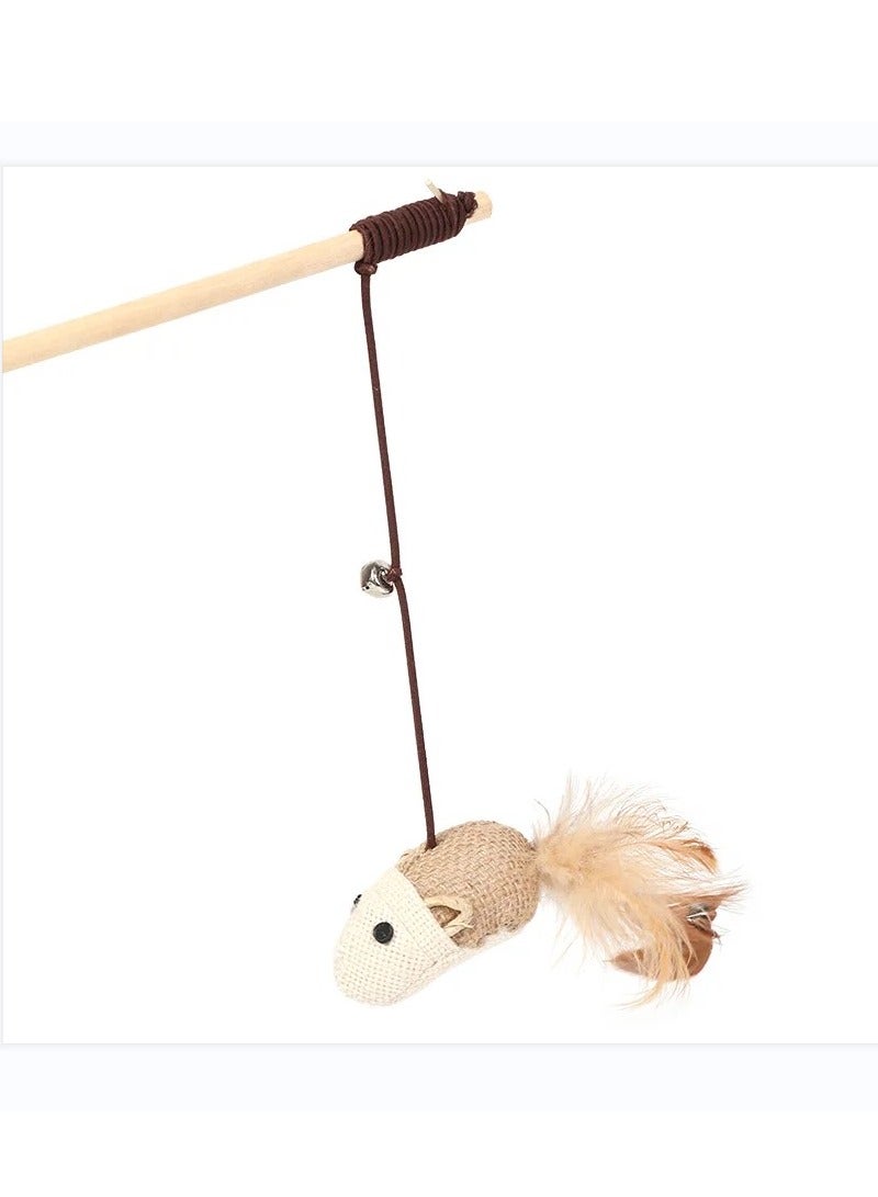 Funny Cat Stick Wooden Stick Pet Toy 40cm - Image 1