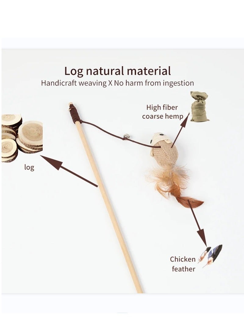 Funny Cat Stick Wooden Stick Pet Toy 40cm - Image 3