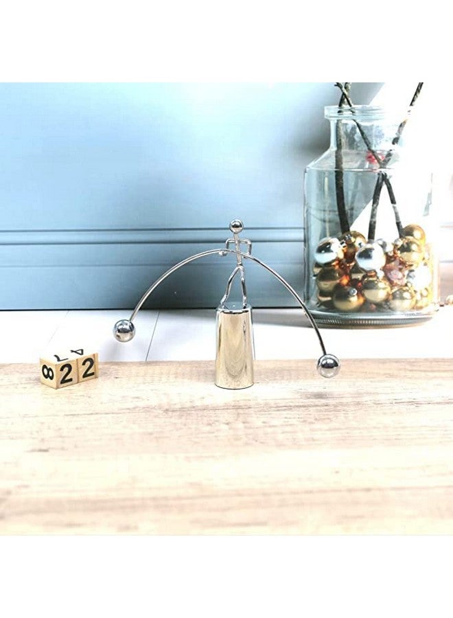 CARTSHOPPER Mini Steel Balance Toy Weightlifter Kinetic Art Balance Toy Balancing Decompressive Science Psychology Home Office Decor Desk Decor Toy - Image 5