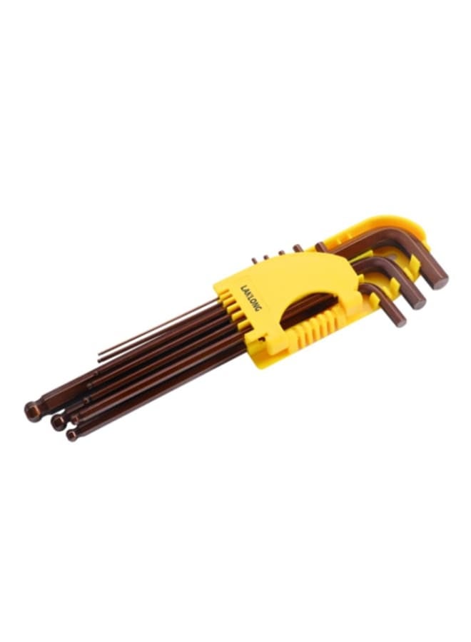 Lanlong 9-Piece Heavy Duty Long Brass Key Set, English