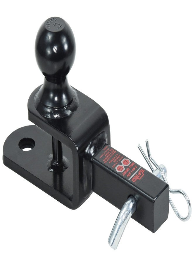TOPTOW ATV/UTV Hitch Adapter 64031, 2 inch Ball, Fits for 1-1/4 inch Receiver, with 1/2 inch Pin - Image 2