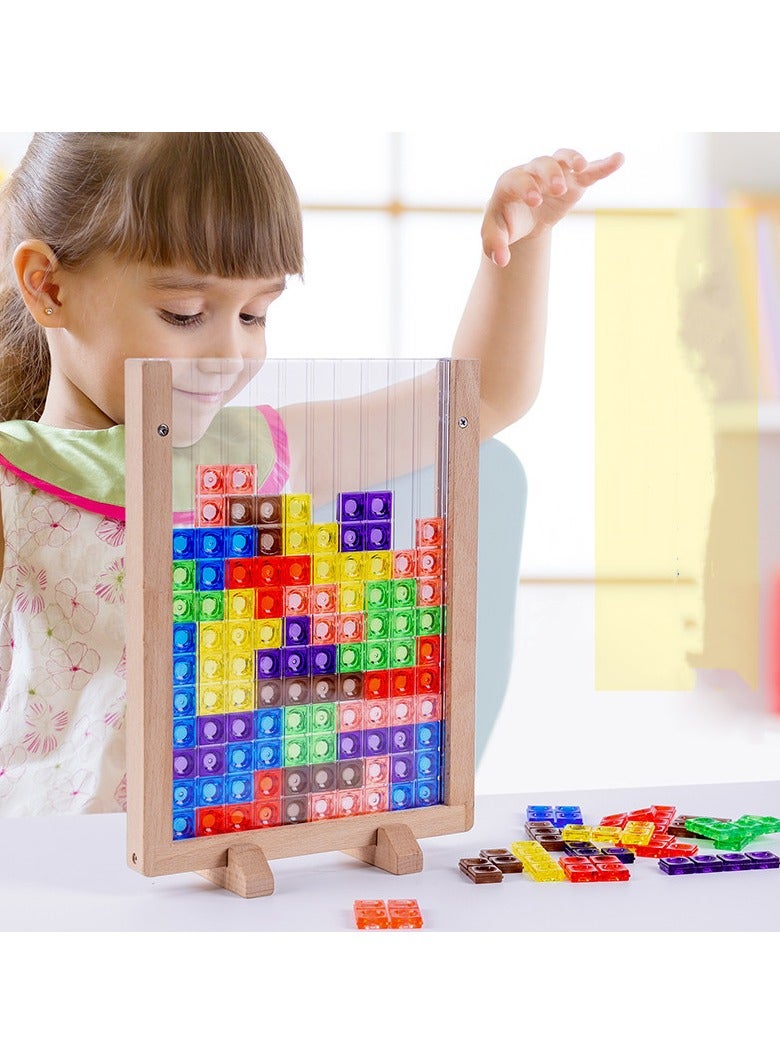 general 3D Acrylic Tetris Puzzle Board Game - Stereoscopic Building Blocks Kids Adults Educational Interactive Tabletop Toy - Image 3