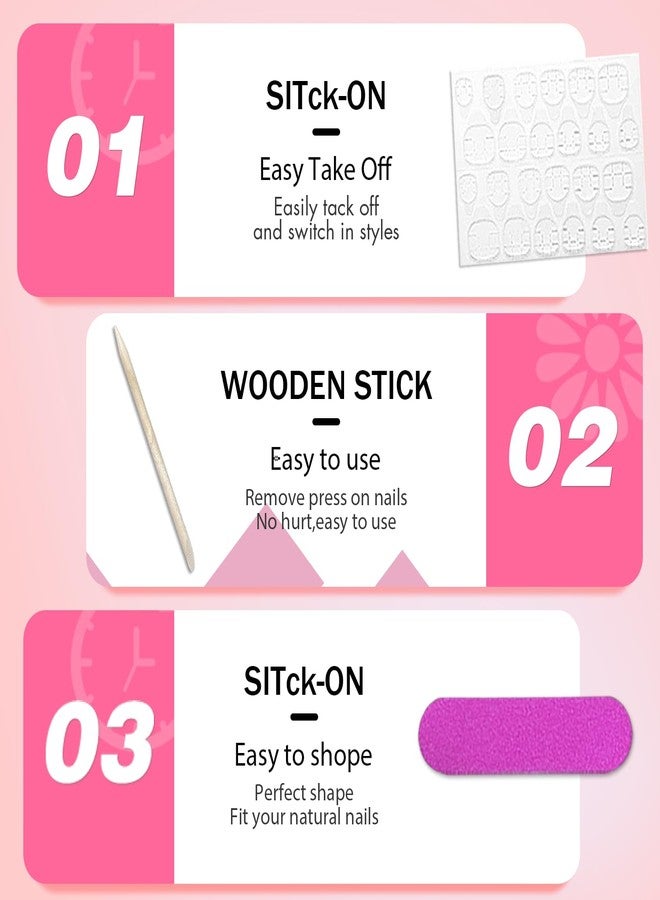 KXAMELIE Dusty Pink Press on Nails Short Oval Acrylic Nails Press ons Solid Color Medium Short Fake Nails for Women Reusable Thick Round Glue on Nails for Finger Decoration 24 Pcs - Image 5