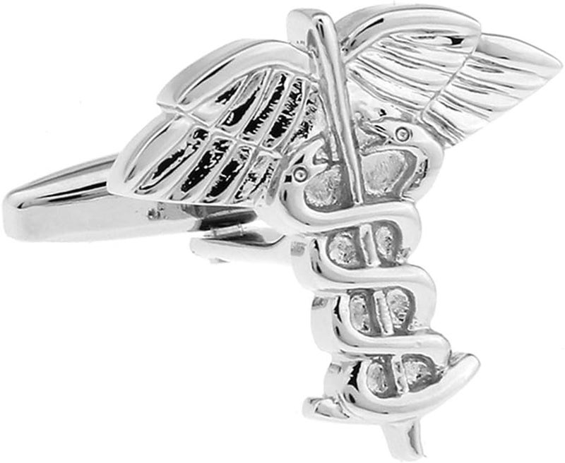 Vcufflinks Doctor Caduceus Asclepius MD Physician Surgeon Nurse RN Medical Medicine Pair Cufflinks - Image 1