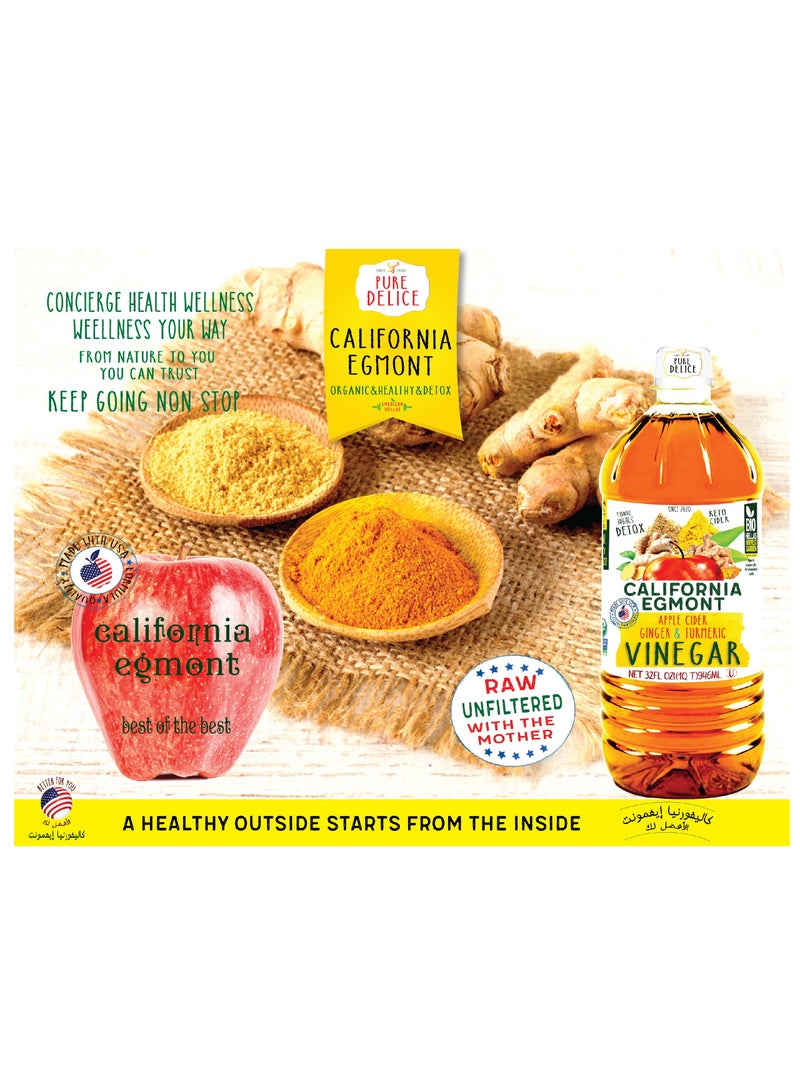 CALIFORNIA EGMONT Apple cider vinegar with ginger and turmeric 946ml - Image 4