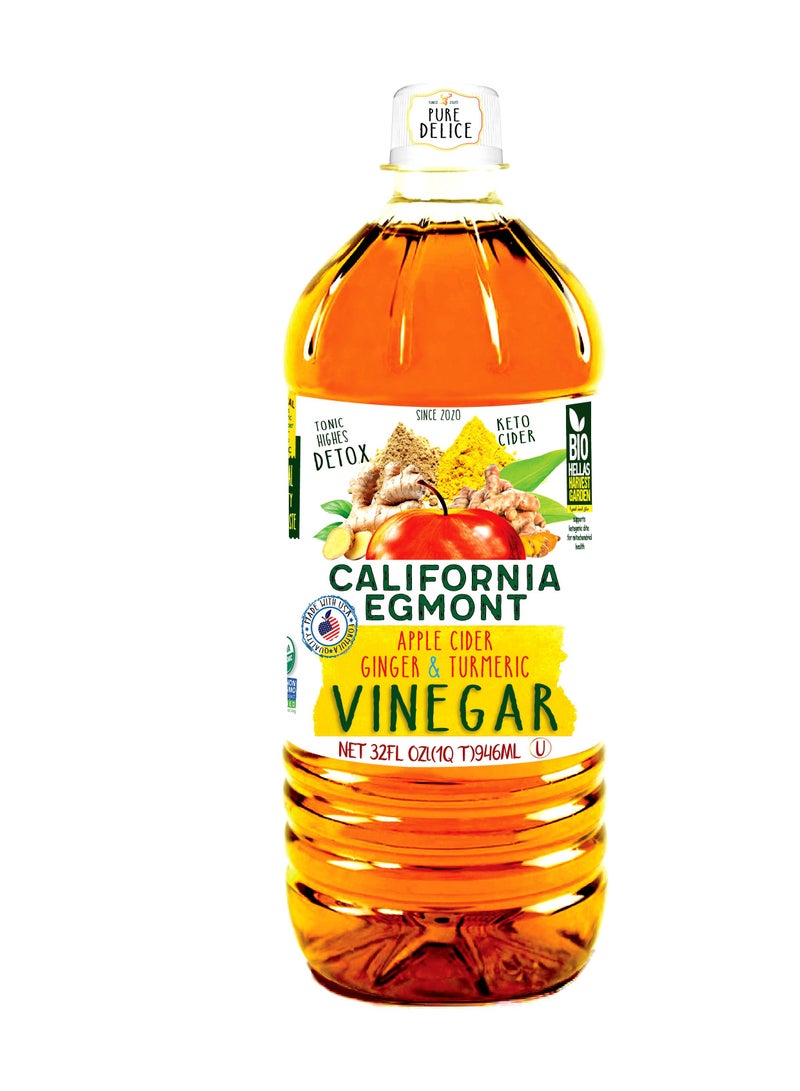 CALIFORNIA EGMONT Apple cider vinegar with ginger and turmeric 946ml - Image 1