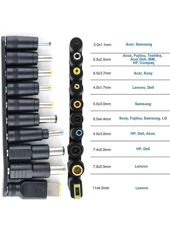 USB C to DC Adapters 10 Pcs Power Plug Kit, 100W 1.8m PD Power Cable & 5.5x2.1mm Round Barrel Jack for Laptop Charging, Compatible with Sony, Toshiba, Samsung, Acer, Asus, Lenovo, Dell, HP - Image 2
