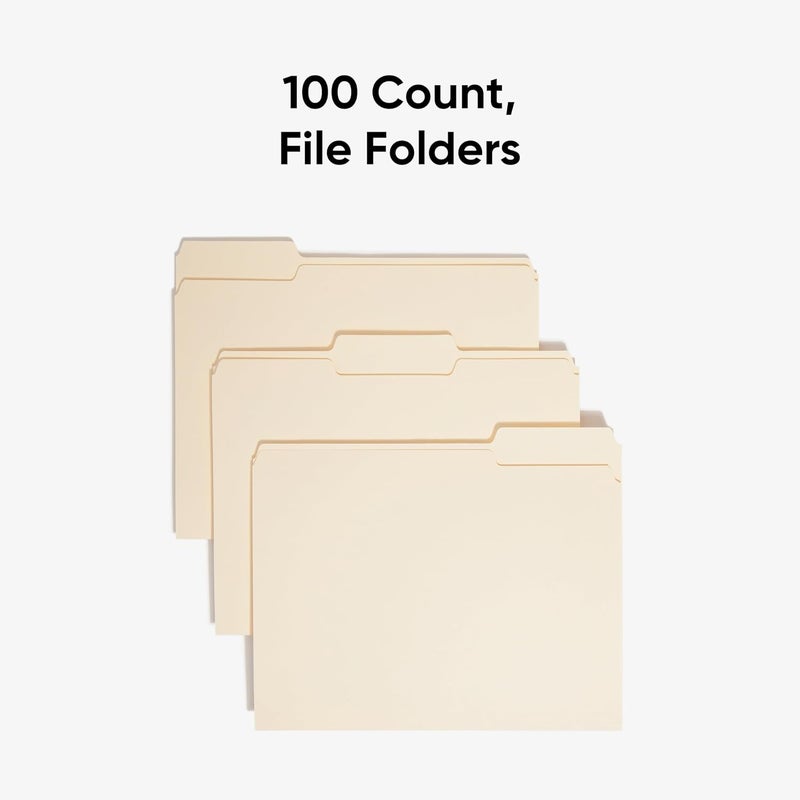 File Folder, 1/3-Cut Tab, Letter Size, Manila, 100 per Box (10381) - Image 2