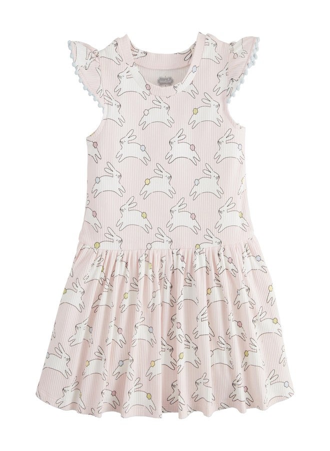 Mud Pie Children's Bunny Print Tshirt Dress; 4T-5T