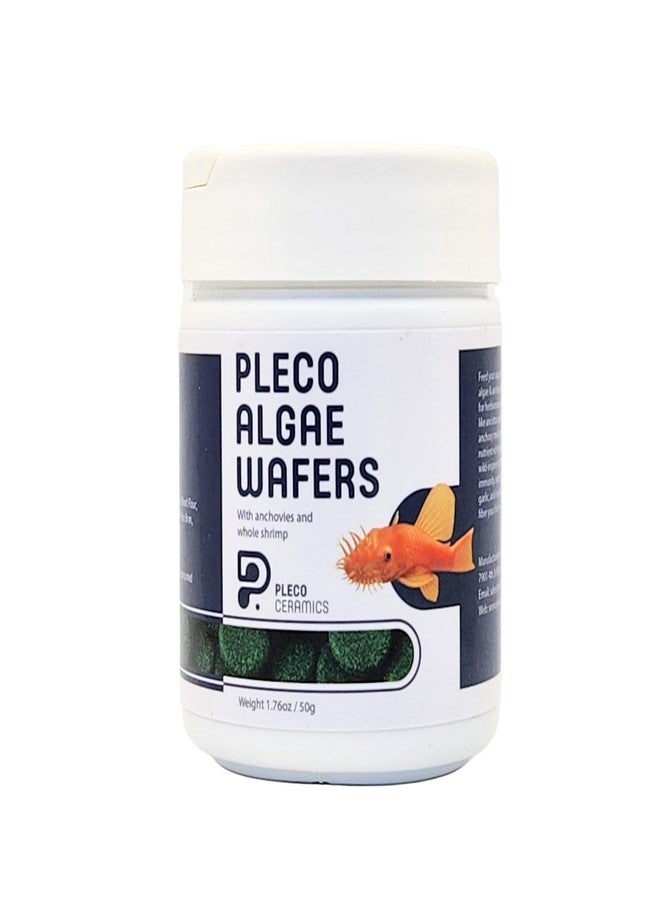 Plecoceramics رقائق الطحالب من بليكوسيراميكس، غذاء عالمي لأسماك الزينة، والسلاحف، والأسماك الذهبية، وسمك السلور - رقائق بروتين سبيرولينا للأسماك القاعية (1.76 أونصة / 50 غرام) - Image 1