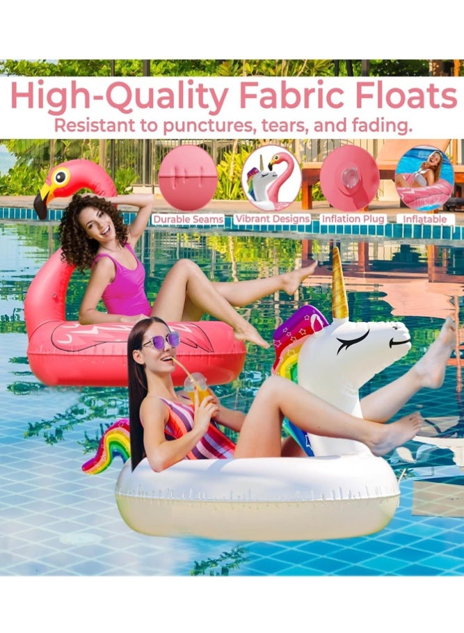 BELLSBERRY 2-Pack Inflatable Pool Floats | Unicorn & Flamingo Float Rafts Pool & Beach Toys - Image 3