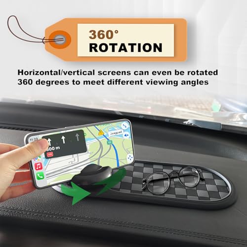 LTDCVTR Universal Multifunction Anti-Slip Car Dashboard Mat, Rotatable Car Phone Holder Dashboard Pad with Temporary Parking Number Non-Sticky Mat for Phones Sunglasses Keys Gadgets - Image 5