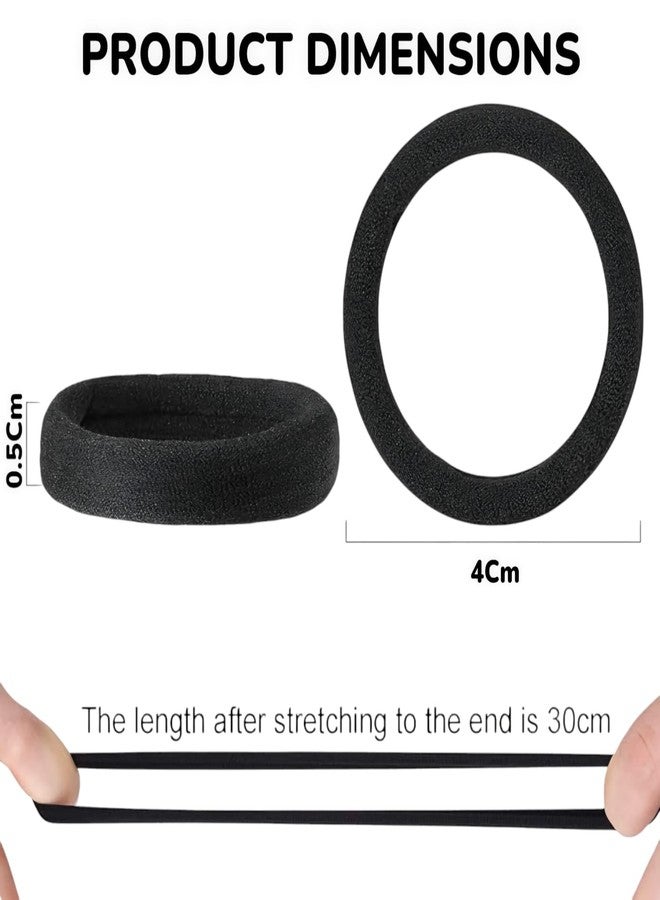 RIANZ Pack of 30 Black Hair Ties for Women Girls, Seamless Thick Black Hair Band, Elastic Hair Ties No Damage Ponytail Holder, Hair Accessories Gifts (Black Pack of 30 - Thin Design) - Image 5