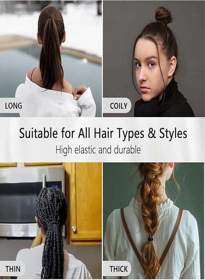 RIANZ Pack of 30 Black Hair Ties for Women Girls, Seamless Thick Black Hair Band, Elastic Hair Ties No Damage Ponytail Holder, Hair Accessories Gifts (Black Pack of 30 - Thin Design) - Image 4