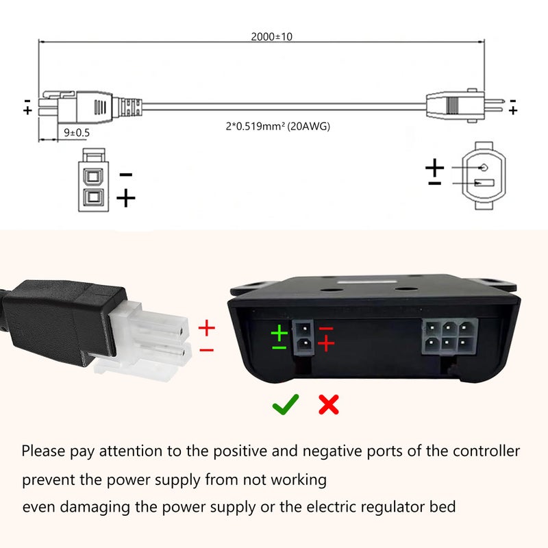 GnoTis Adjustable Bed Parts Replacement Switching Power Supply, 29v Adjustable Bed Base Recliner Power Supply Compatible for Ergo, Extend, Sealy Ease, Electric Bed Replacement Parts, 13.7 FT Cord - Image 5