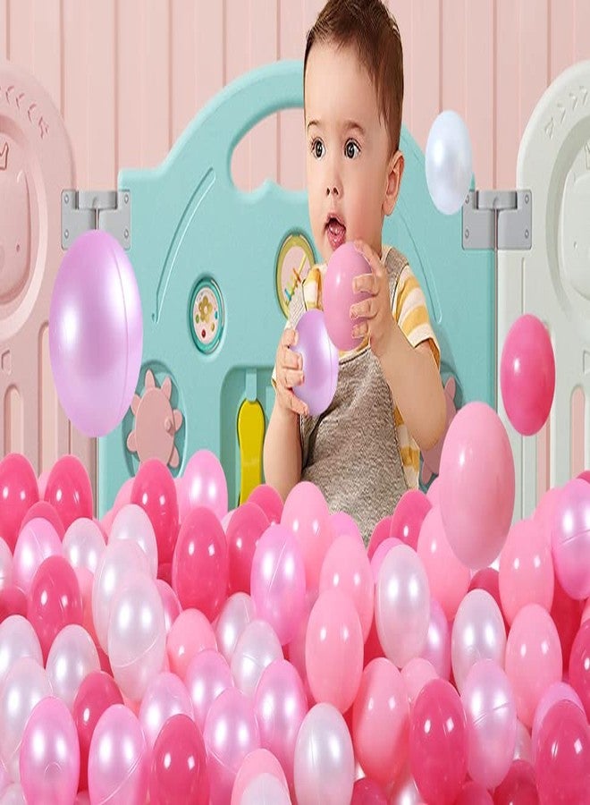 كرات حوض الكرات من GUESVOT، كرات بلاستيكية خالية من مادة BPA لحوض الكرات، كرات مقاومة للسحق والتحطيم، 100 قطعة، 2.2 بوصة، مجموعة للأطفال الصغار للعب في خيمة النفق (وردي + أحمر + أبيض) - Image 5
