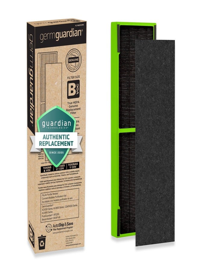 GermGuardian Air Filter B, Genuine Toxin Clear HEPA Replacement Air Purifier Filter, Removes 99.97% of Pollutants, Common VOCs, Household Toxins, AC4825, AC4300, AC4880, AC4900, CDAP4500, FLT4825VO - Image 1