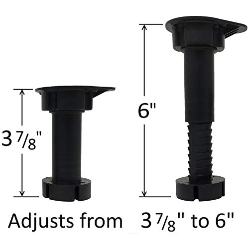 Desunia Cabinet Leveler Legs - 330 Lb. Capacity per Leg - Adjusts from 3 7/8" to 6" - 12 Pack - Image 3
