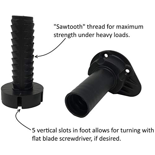 Desunia Cabinet Leveler Legs - 330 Lb. Capacity per Leg - Adjusts from 3 7/8" to 6" - 12 Pack - Image 5