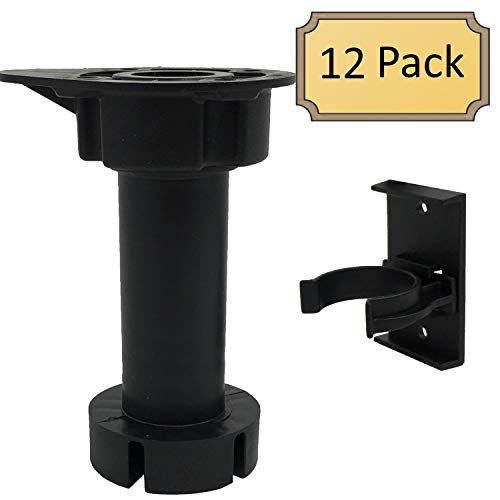 Desunia Cabinet Leveler Legs - 330 Lb. Capacity per Leg - Adjusts from 3 7/8" to 6" - 12 Pack - Image 2