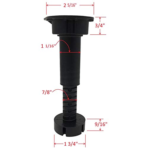 Desunia Cabinet Leveler Legs - 330 Lb. Capacity per Leg - Adjusts from 3 7/8" to 6" - 12 Pack - Image 4