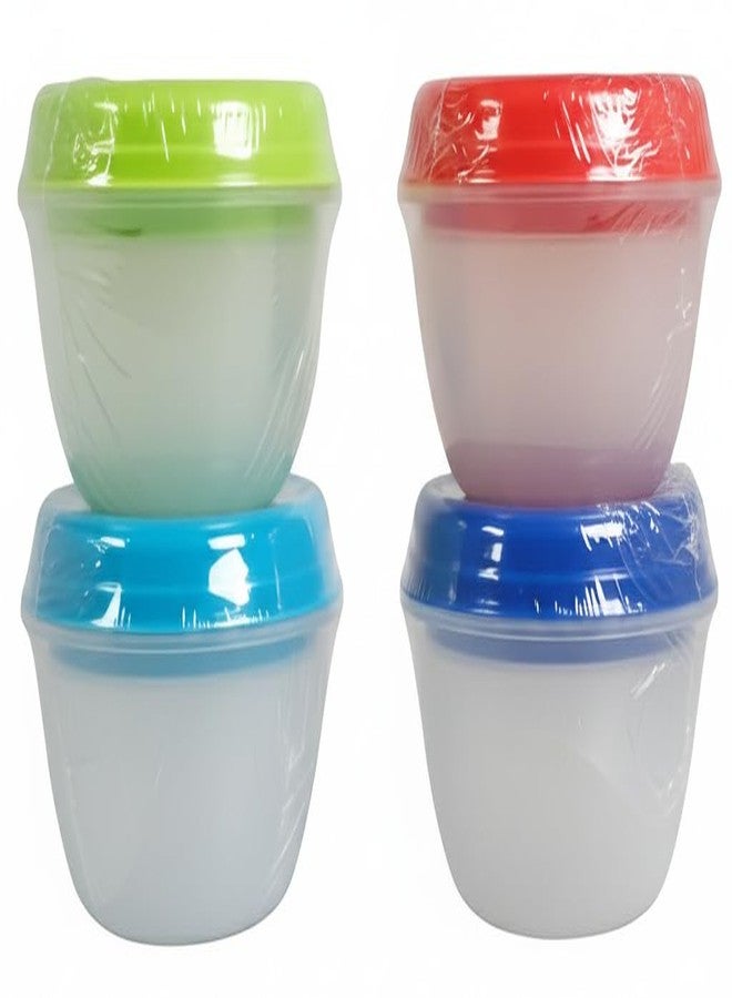 Bexter 4 Pack Plastic Microwave Soup Freezer Containers with Vented Lids, Reusable Food Storage Bowls for Meal Prep, Dishwasher Safe, Steam Vent Lids, 10 fl oz Capacity - Image 1