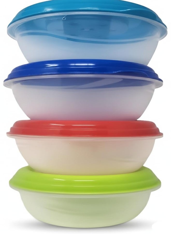 Bexter 4 Pack Plastic Microwave Soup Freezer Containers with Vented Lids, Reusable Food Storage Bowls for Meal Prep, Dishwasher Safe, Steam Vent Lids, 10 fl oz Capacity - Image 4