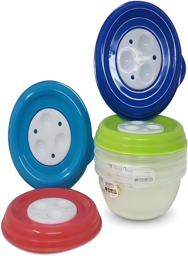 Bexter 4 Pack Plastic Microwave Soup Freezer Containers with Vented Lids, Reusable Food Storage Bowls for Meal Prep, Dishwasher Safe, Steam Vent Lids, 10 fl oz Capacity - Image 5