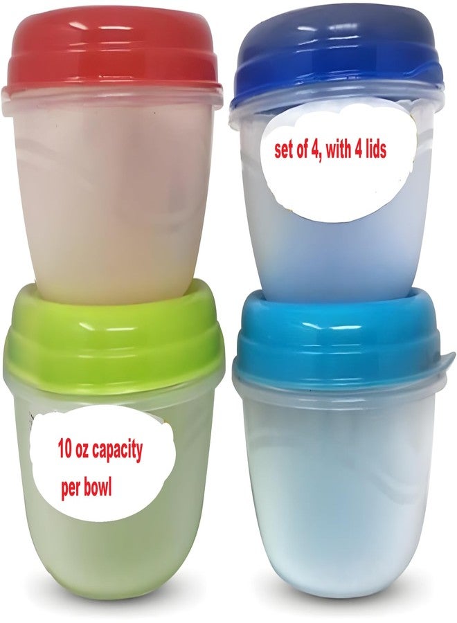 Bexter 4 Pack Plastic Microwave Soup Freezer Containers with Vented Lids, Reusable Food Storage Bowls for Meal Prep, Dishwasher Safe, Steam Vent Lids, 10 fl oz Capacity - Image 2