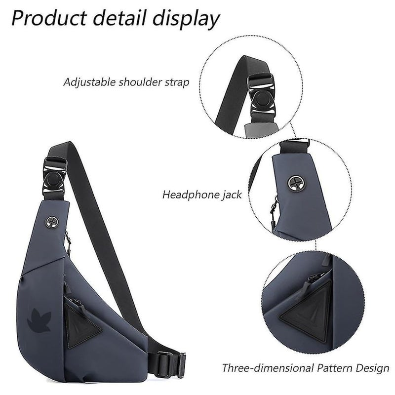 KUNFAIT Waterproof Unisex Crossbody Fanny Pack Waist Bag for Men Women Boomerang Style Sling Bags Side Shoulder Chest Anti-Theft Pouch for Outdoor Travel Sports Money Mobile - Image 4