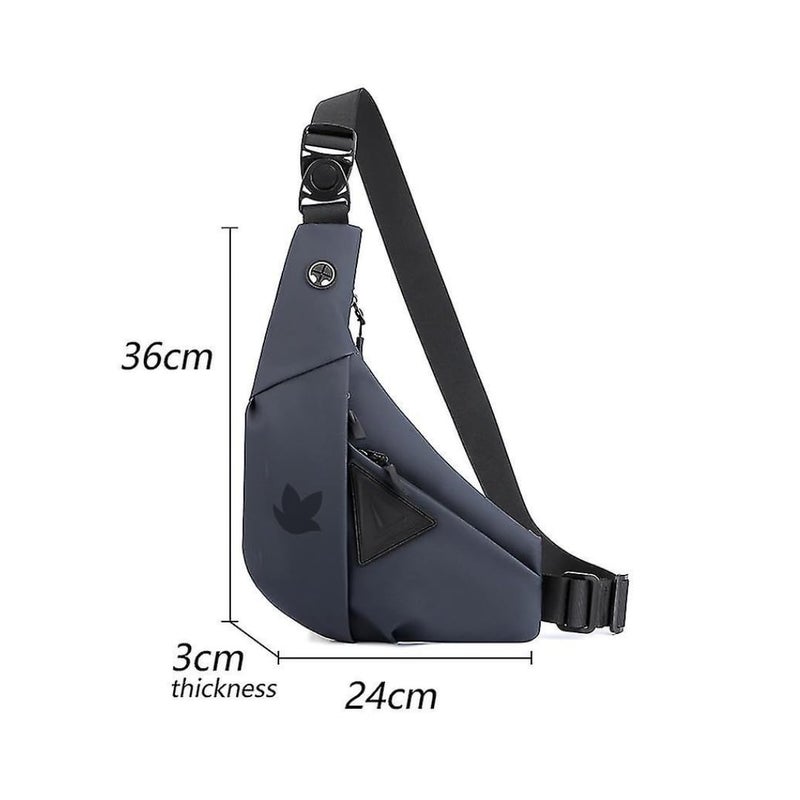 KUNFAIT Waterproof Unisex Crossbody Fanny Pack Waist Bag for Men Women Boomerang Style Sling Bags Side Shoulder Chest Anti-Theft Pouch for Outdoor Travel Sports Money Mobile - Image 3