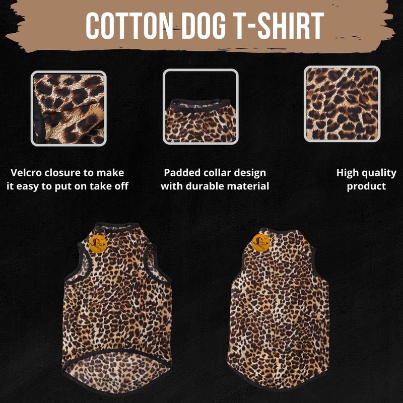 Sage Square Funky Soft Material Dog T-Shirt | Cool/Funky Print Pet | Soft Light Weight | Comfortable & Breathable Dog Clothing | Trendy Vest Outfit (Large - 22inches, Cheetah Print) - Image 5