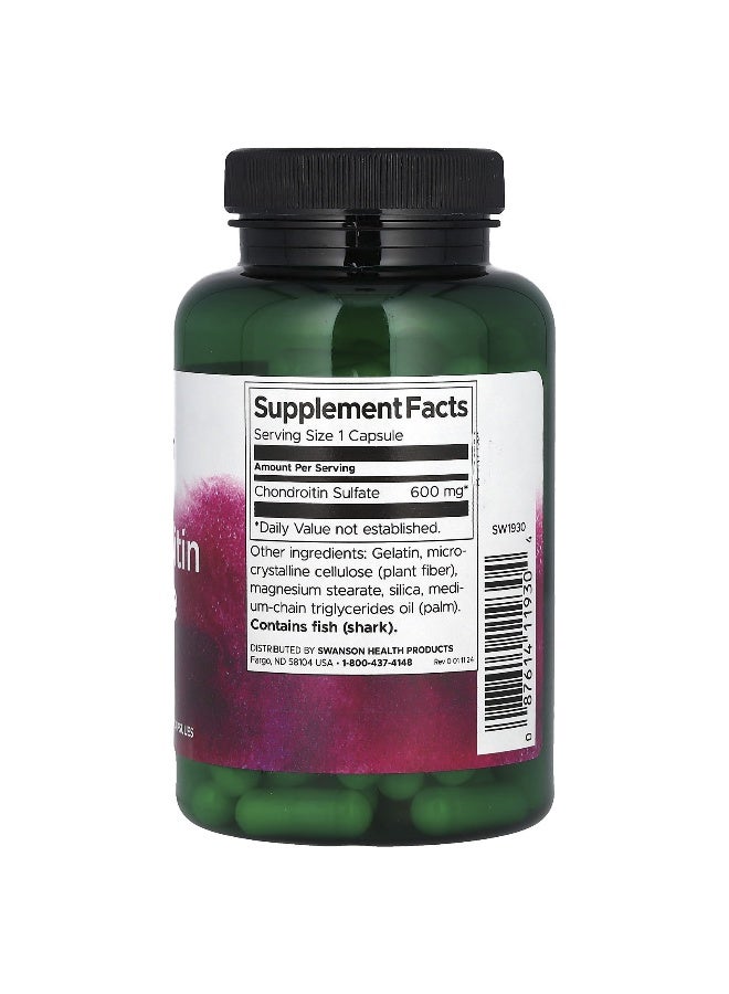Swanson, Chondroitin Sulfate, 600 mg, 120 Capsules (Packaging may vary) - Image 2