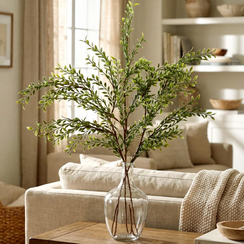 Suncalla 3 Pack 43" Artificial Eucalyptus Branches for Spring Home Decor, Tall Faux Greenery Stems for Vases, Centerpieces, Wedding Arrangements, Table Displays, Farmhouse Modern Floral Decorations - Image 4