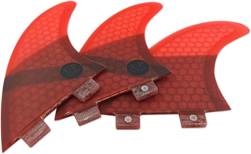 UP SURF Surfing 3fins S Size Double Tabs Surfboard Fins Base Tri fins Surfboard Thrusters Fiberglass Honeycomb - Image 1
