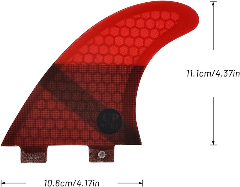 UP SURF Surfing 3fins S Size Double Tabs Surfboard Fins Base Tri fins Surfboard Thrusters Fiberglass Honeycomb - Image 3