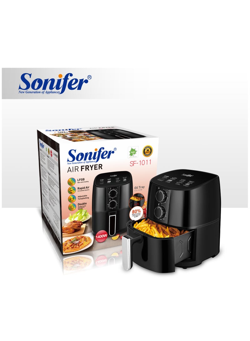 مقلاة هوائية كهربائية airfryerعميقة من سونيفر. ( 4.2 لتر ) . سعة كبيرة مع سلة غير لاصقة لطهي الدجاج وتحميص الطعام بزاوية 360 درجة بدون زيت آمنة وسهلة الاستخدام قوة 1400 وات  SF-1011 - Image 1