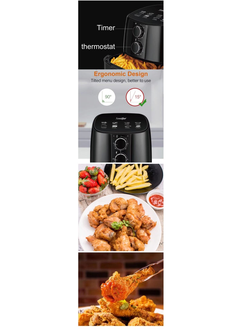 مقلاة هوائية كهربائية airfryerعميقة من سونيفر. ( 4.2 لتر ) . سعة كبيرة مع سلة غير لاصقة لطهي الدجاج وتحميص الطعام بزاوية 360 درجة بدون زيت آمنة وسهلة الاستخدام قوة 1400 وات  SF-1011 - Image 3