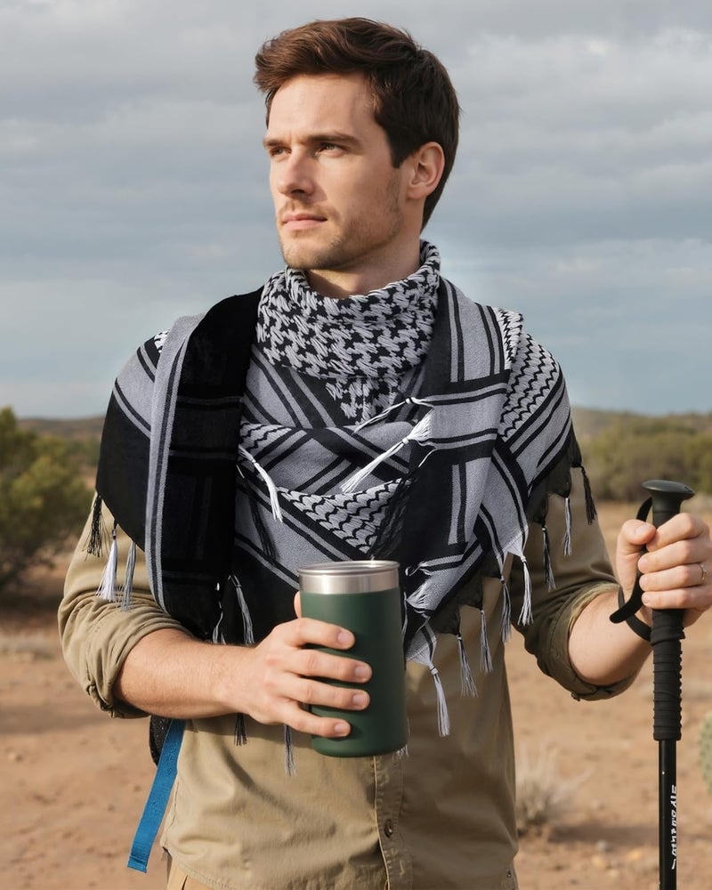 Aonal Store Military Shemagh Tactical Desert Scarf, 100% Cotton Keffiyeh Neck Head Scarf Wrap for Men Women - Image 3