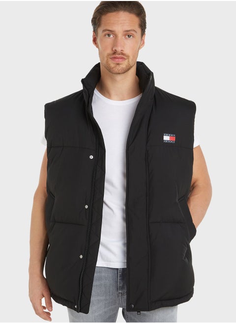 Logo Puffer Vest Jacket