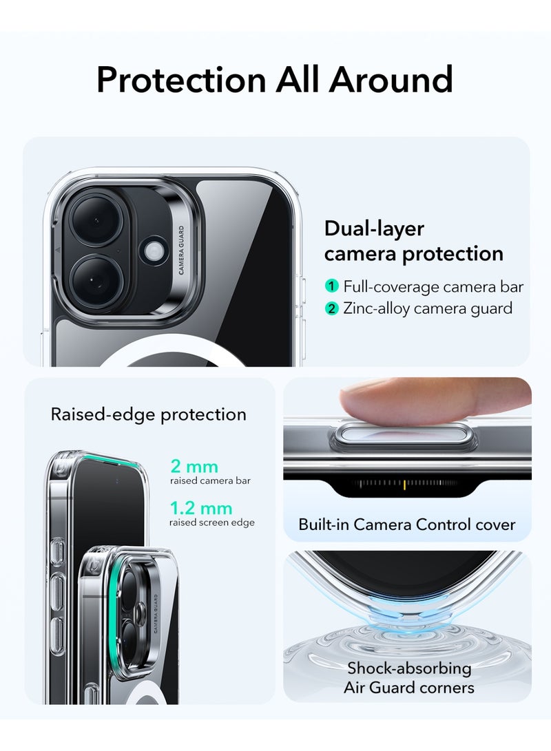 ESR iPhone 17 HaloLock Classic Hybrid Case with Stand – MagSafe Compatible Cover with Camera Control Button Military-Grade Drop Protection And Shock-Absorbing Corners - Clear - Image 3